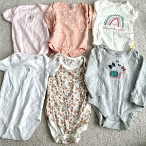Bundle Set Kids Bodysuits in Pink, White, and Gray
